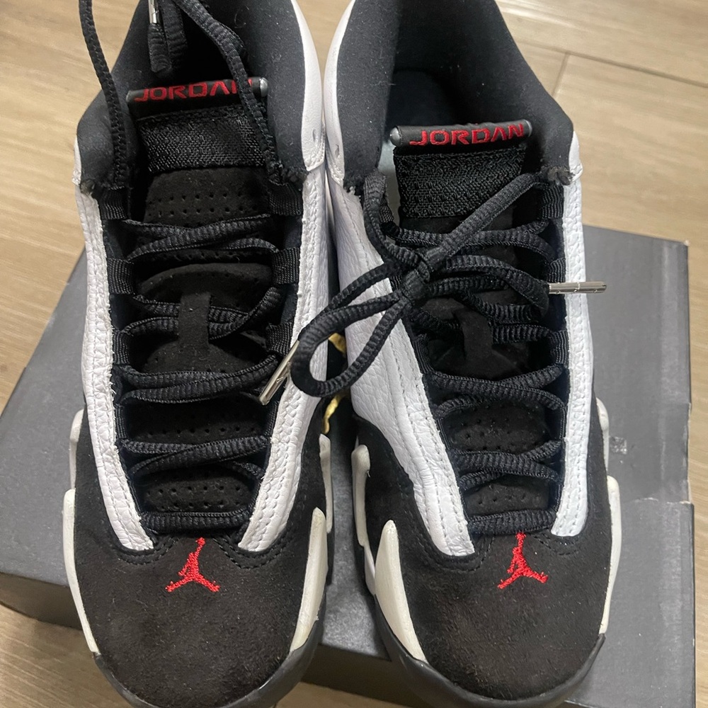 Jordan Black, White & Red Retro Basketball Sneakers